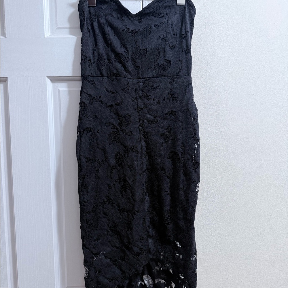 H&M Black Strapless Lace Dress